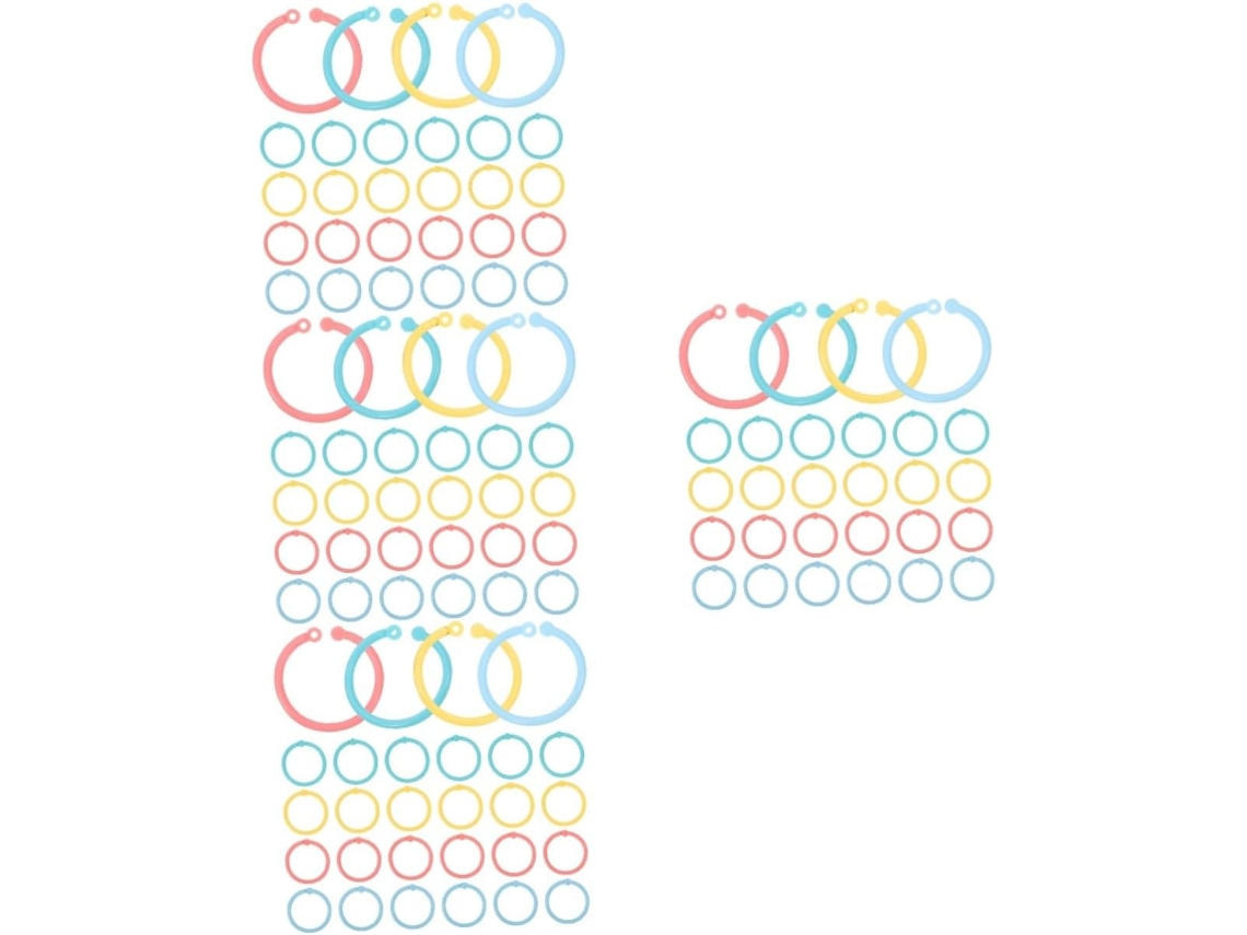 Conjunto Nuobesty com 320 argolas de plástico coloridas para encadernação, álbuns, cartões e projetos DIY.
