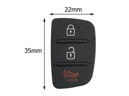 Chave de Carro com 3 Botões Extras, Preta, para Controle Remoto, de Silicone, para Hyundai AQUAFORGE