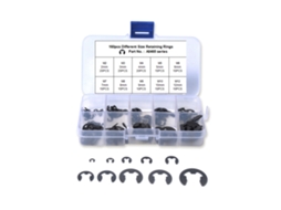 Kit 160 Peças Arruela e Clip Metal Circlip Retaining Ring Aço Carbono Oxido Preto com Caixa Organizada | S/MARCA