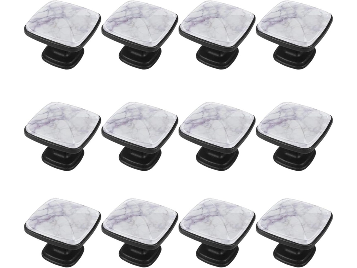 Puxadores Quadrados Para Gavetas De Cômoda, Puxadores Para Armários De Cozinha, 12 Peças, Textura Abstrata De Mármore