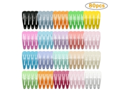 80 Peças De Grampos De Cabelo Snap 18 Cores Candy Color Para Meninas Crianças Mulheres Barrettes