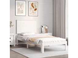 Vidaxl Cama Sem Colchão 100x200 Cm Madeira de Pinho Maciça Branco