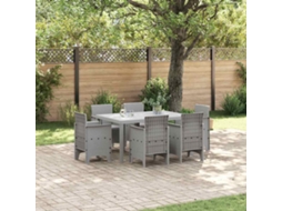 Vidaxl Conjunto De Jantar Para Jardim 7 Unid. Cinzento-claro