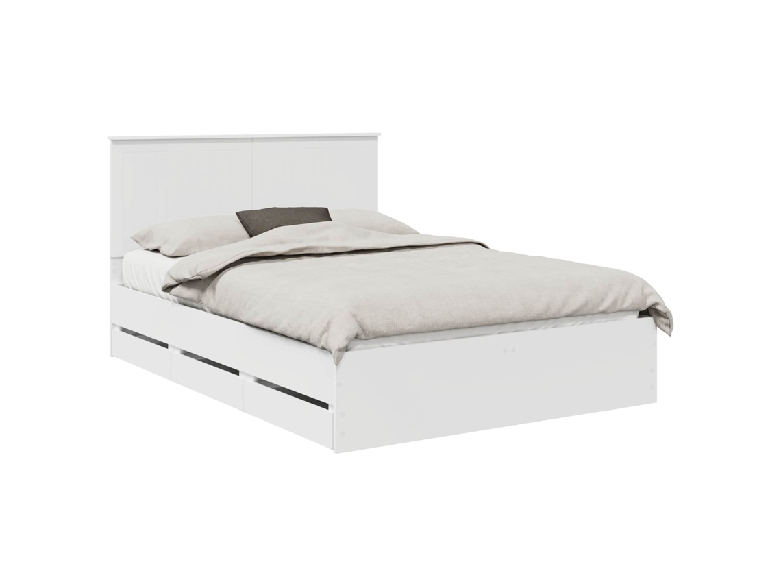 Estrutura da Cama Branco 140x200 cm Madeira de Engenharia MAISON EXCLUSIVE