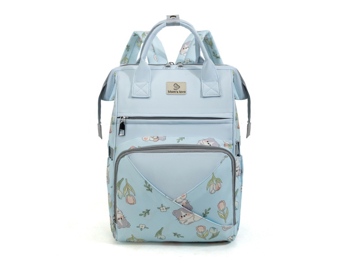 Mochila Maternal, Mochila para Fraldas Fofa com Compartimento Térmico para Mamadeira, Bolsa para Fraldas SPQMENT (azul)