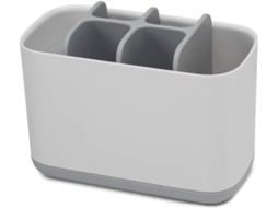 Suporte Higiénico Grande Para Escovas E Tubos De Pasta Branco/cinza