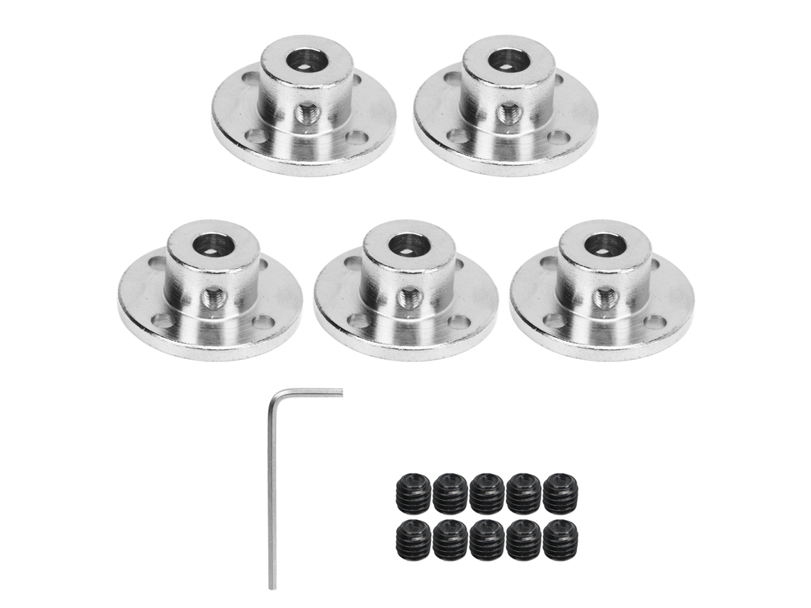 5pçs Acoplamento De Flange Conexão Aço C45 8mm Id Modelo Acessório Para Transmissão Motor Eixo