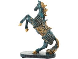 Ornamento Retrô De Cavalo De Guerra Azul Em Resina, Estatueta Decorativa Para Uso Interno, Estátua Em Miniatura.