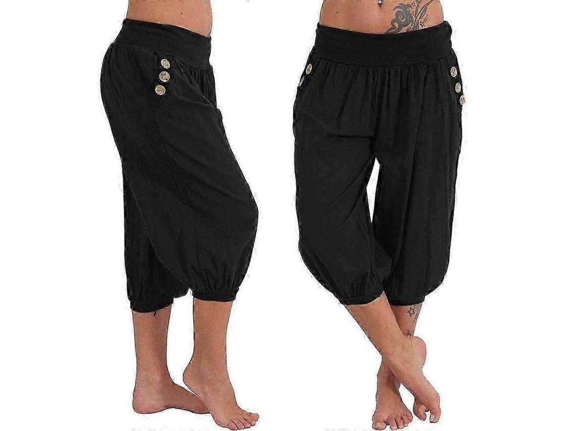 Calcinha Casual De Algodão E Linho, Lavagem À Mão, Tamanhos S A 5xl, Rótulo Incluso Preto