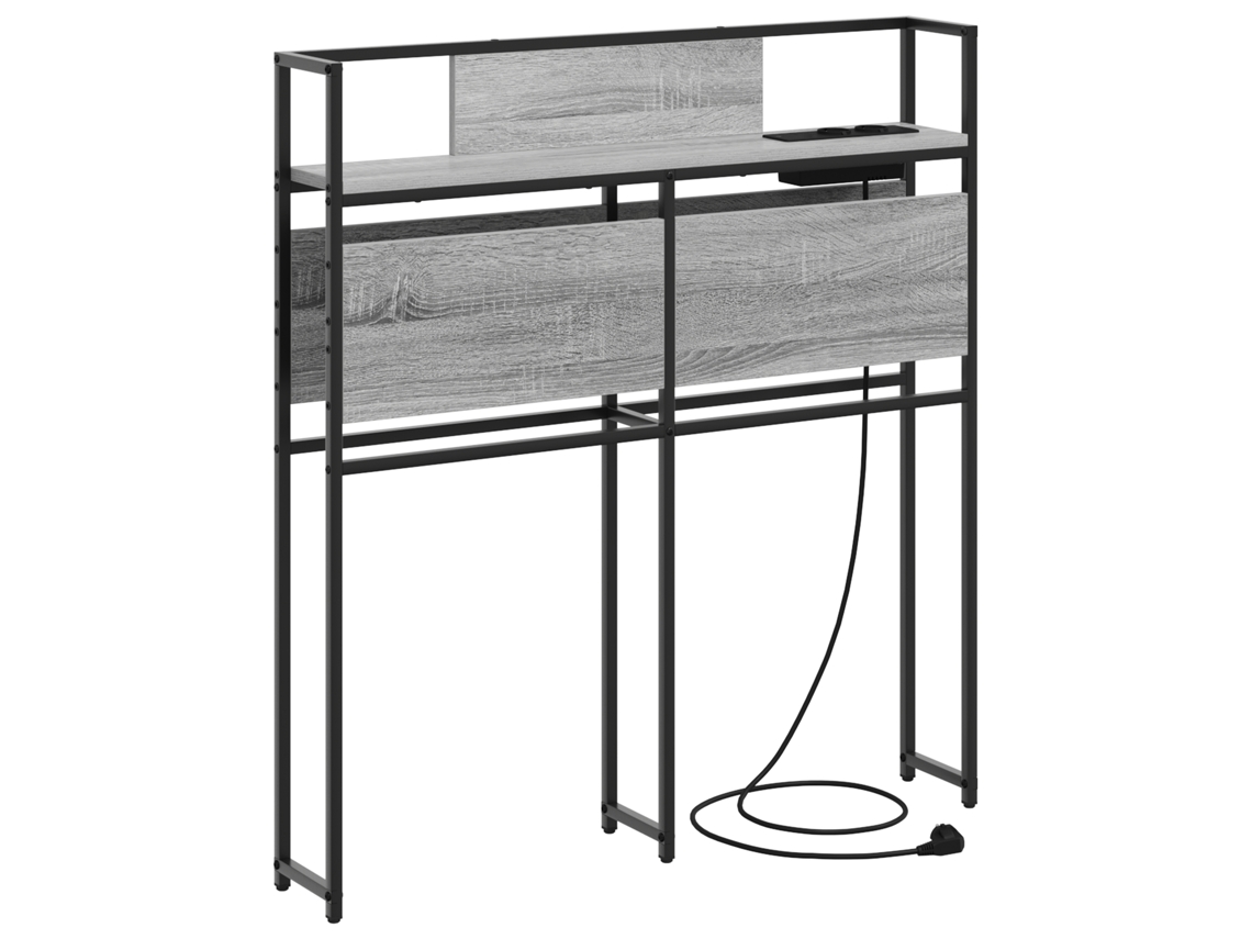 Conjunto 1 Cabeceira De Armazenamento Vidaxl Cinzento Derivados De Madeira (98 Cm)
