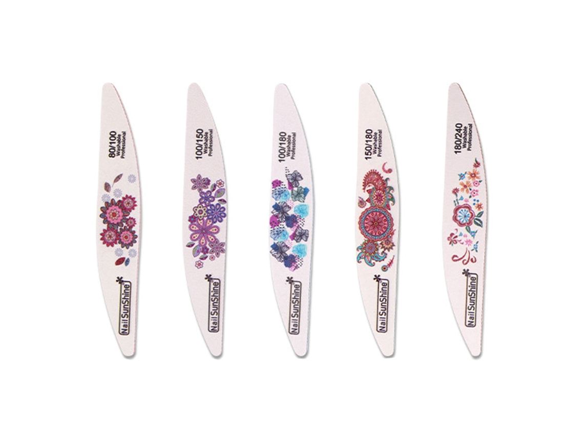 Conjunto de 5 Lixas para Unhas Kit de Polimento Laváveis Várias Granulações NEVEANCE