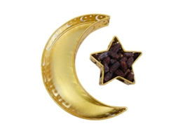 Bandeja De Servir Ramadã Com Lua Crescente E Estrela, Comida Muçulmana Para Decoração Festa
