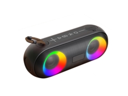 Caixa de Som Bluetooth Portátil EOOCOO (à prova d'água, luzes coloridas)