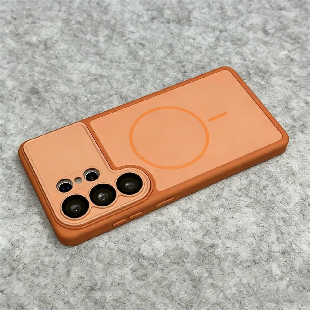 Capa Para Celular (laranja Galaxy S26) Com Acabamento Fosco, Magnética E Resistente A Impactos, Com Proteção Para A Lente.