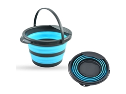 Nova Line balde de Água Plegável 5l, Balde Plástico Plegável, Redondo, Portátil para Viagens e Pesca (azul)