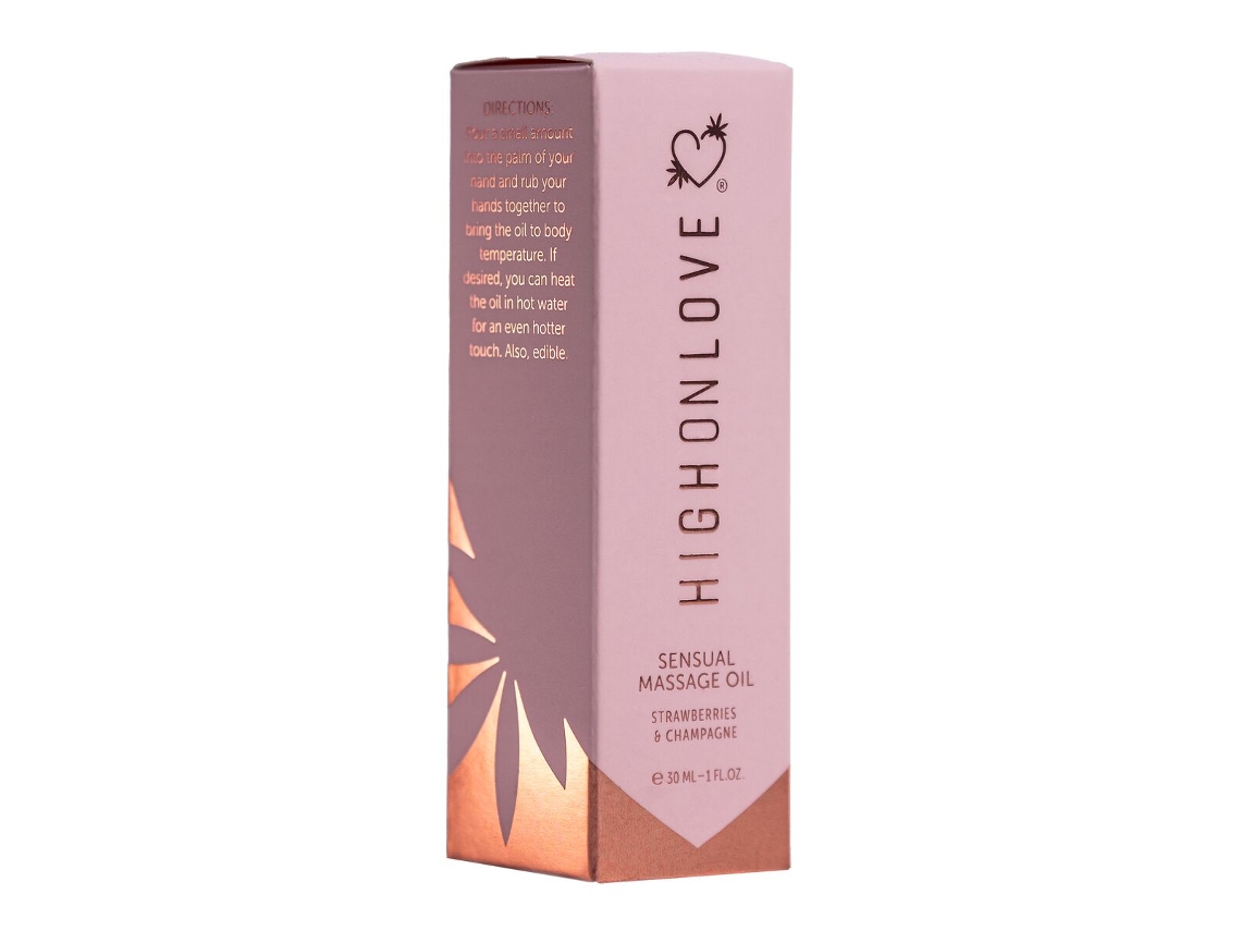 Óleo De Massagem Erótico Highonlove Morango Vinho Espumoso De Morango 30 Ml