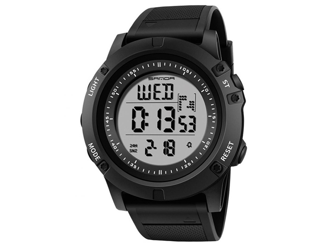 Reloj Digital Deportivo Redondo Impermeable Con Noctilucencia Para Exterior