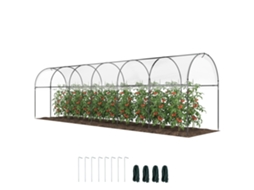 Estufa de Jardim para tomate BTFORUS, 7 arcos, cobertura plástica, 6x1,23x1,71m, verde