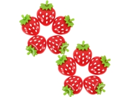 Ímãs De Resina Garneck, Fixação Magnética Segura E Fáceis De Trocar, 10 Peças, Formato De Morango Vermelho, Perfeitos