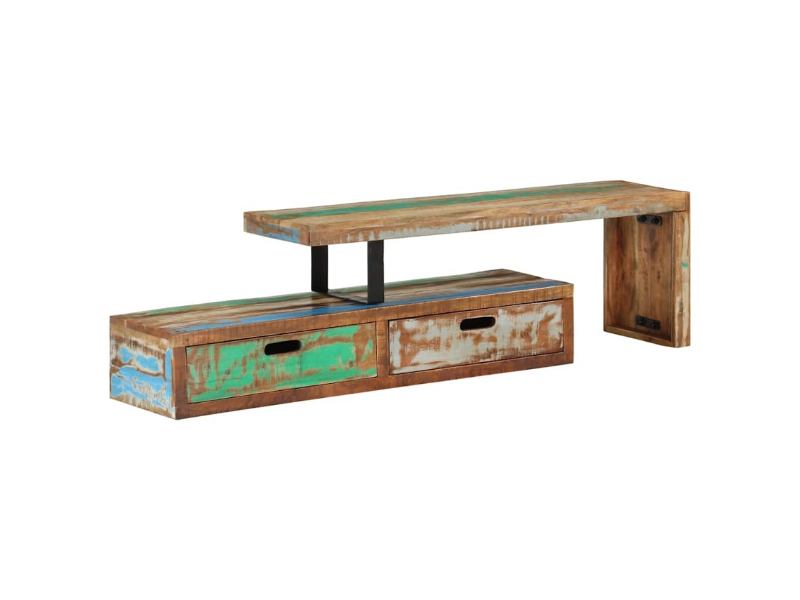 Vidaxl Suporte De Tv (118-200)x30x40 Cm Madeira Maciça Reciclada