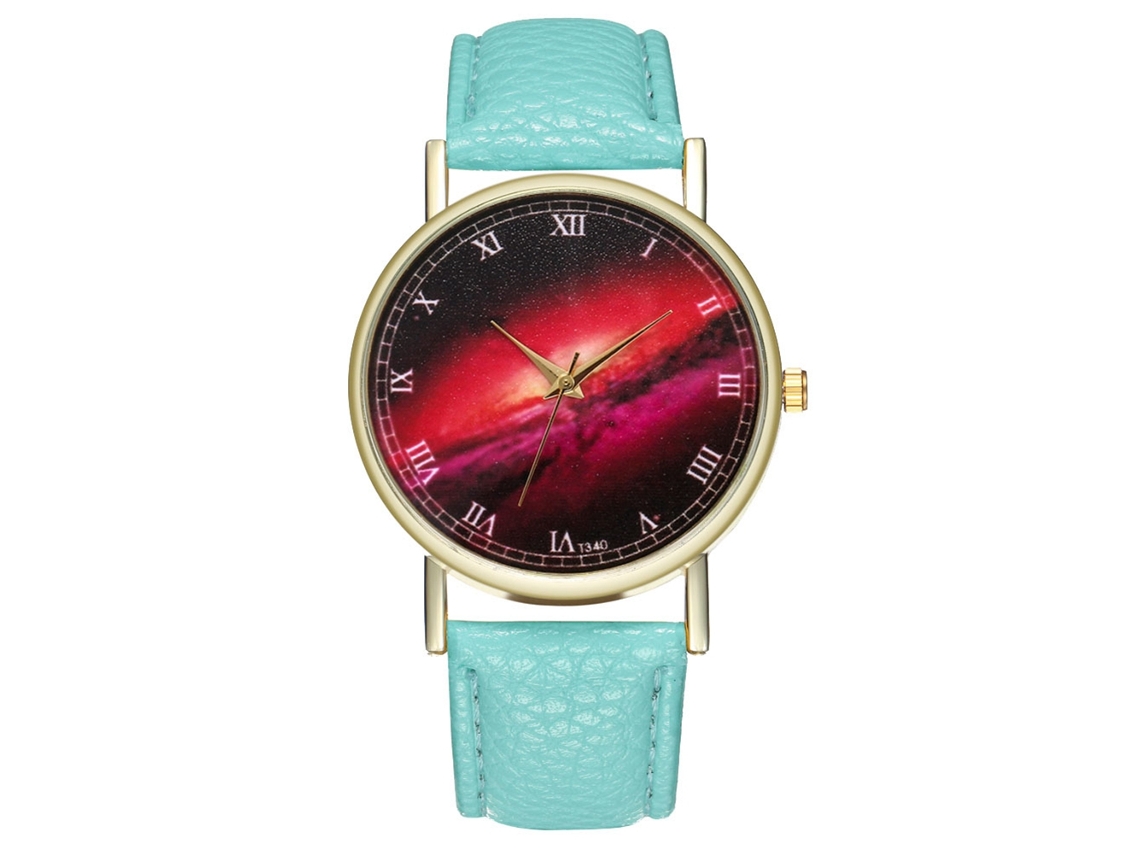 Reloj De Pulsera De Aleación Analógico De Cuarzo Con Dial Redondo Para Parejas Color Verde Claro