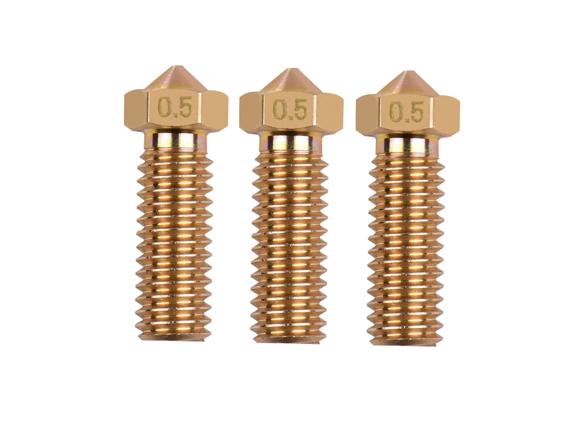 3pcs Bico Volcano de Bronze para Impressora 3d Extruder M6 0.5mm