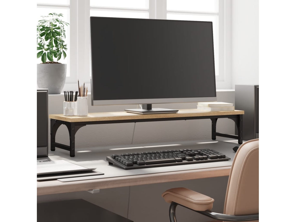 Vidaxl Suporte Monitor 85x23x15,5 Cm Derivados Madeira Carvalho Sonoma