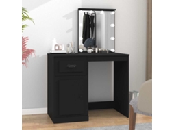 Vidaxl Toucador Com Luz Led 90x50x132,5 Cm Derivados De Madeira Preto
