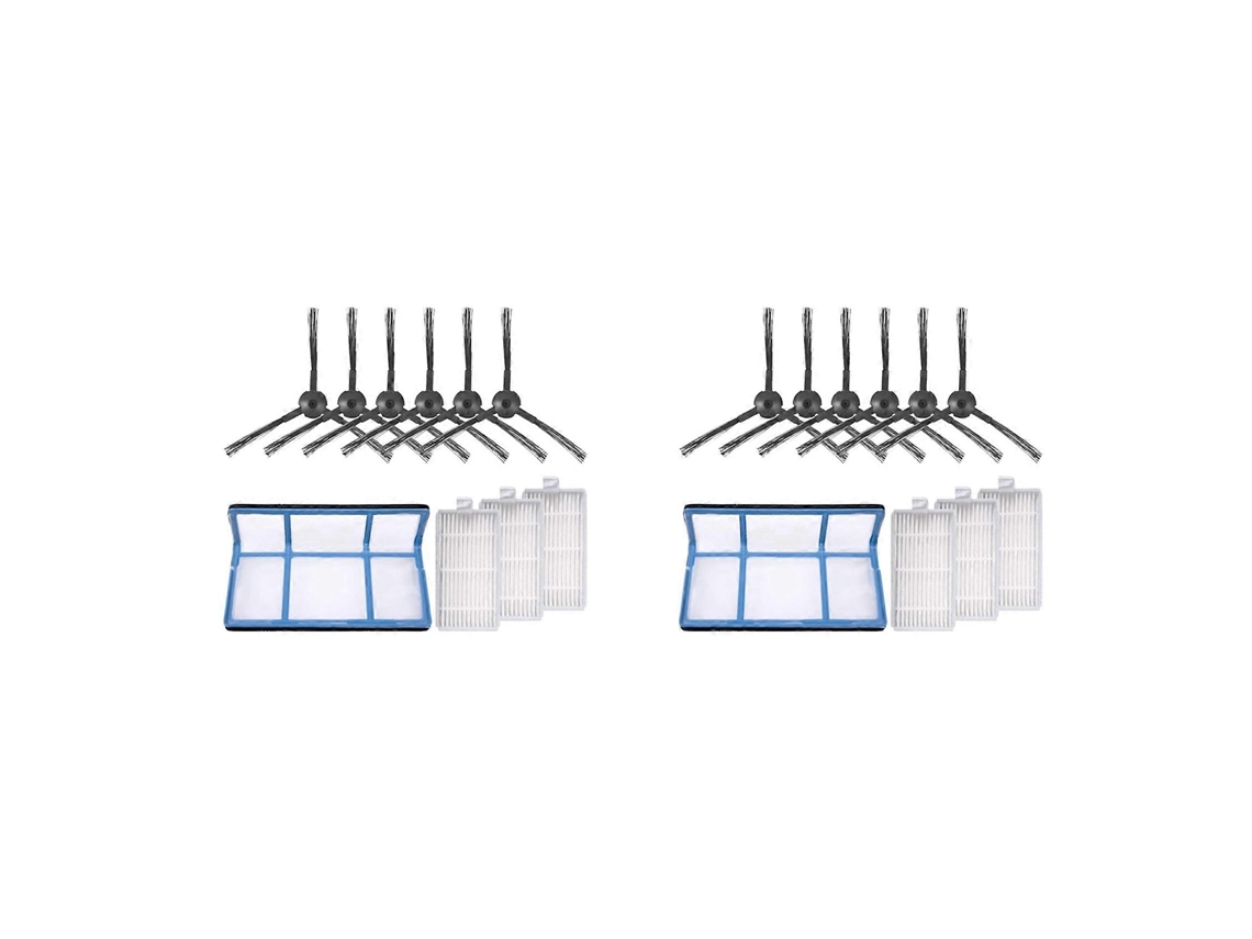 Replacement For Ilife V3 V3s V5 V5s V5s Pro Robot Vacuum Cleaner,2x Primary Filter+6x Filters+12x Side Brushes