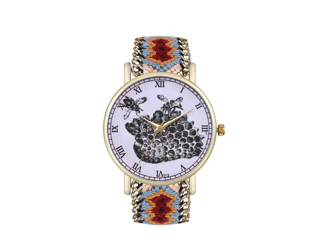 Relógio de Pulso de Quartzo com Pulseira de Lã Simples e Fashion T13 fg (3)