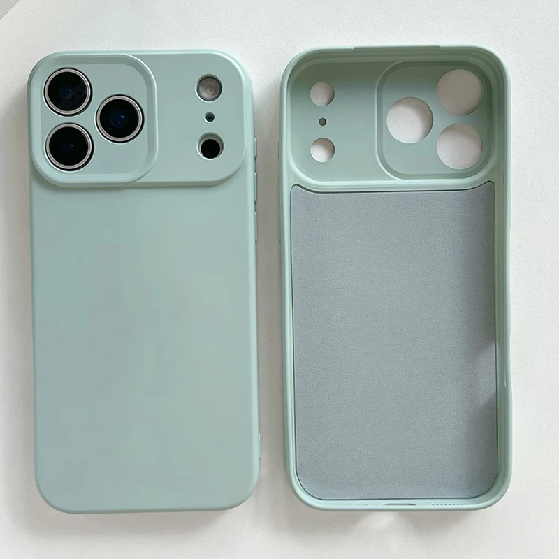 Capa De Silicone Líquido Para Iphone (azul Fumê Para Iphone 12), Feita De Tpu Para Proteção Contra Impactos.