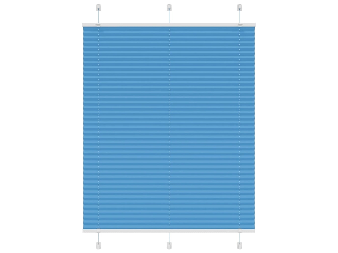 Vidaxl Azul Plissada Cega 110x150 Cm Largura Tecido 109,4cm Poliéster