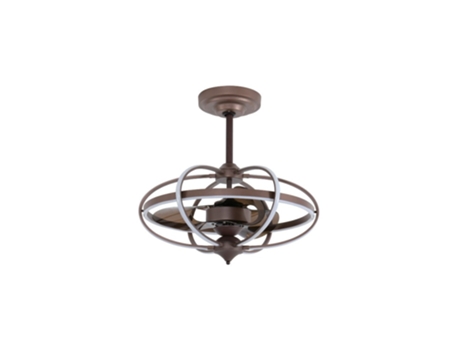 Ventilador DC IMBAT marrom função interna CCT LED regulável INTERLUSA