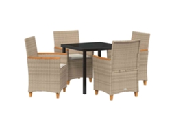 Maison Exclusive - Conjunto De Jantar Para Jardim 5 Pcs Bege Vime Pe