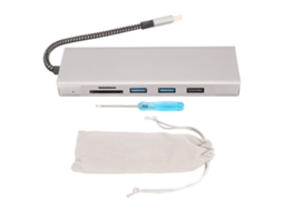Hub Usb C 8 Em 1 Com Gabinete De Ssd M.2 Nvme, Estação De Docking 100w 5gbps De Alumínio