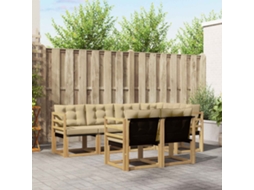 Vidaxl Conjunto De Sofás Para Exterior 7 Pcs Branco E Bege