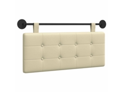 Conjunto 1 Cabeceira Suspensa Vidaxl Creme Couro Sintético (110 X 55 X 5 Cm)