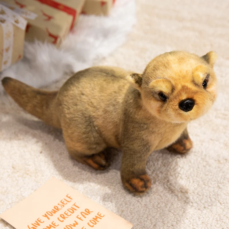 Brinquedo de Pelúcia Lontra, Boneco de Animal de Desenho Animado Macio MDUG (marrom amarelado, 38 Cm)