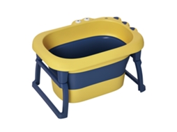 Banheira Dobrável Bebé 0-6 Anos 105l Portátil Crianças Amarelo Azul
