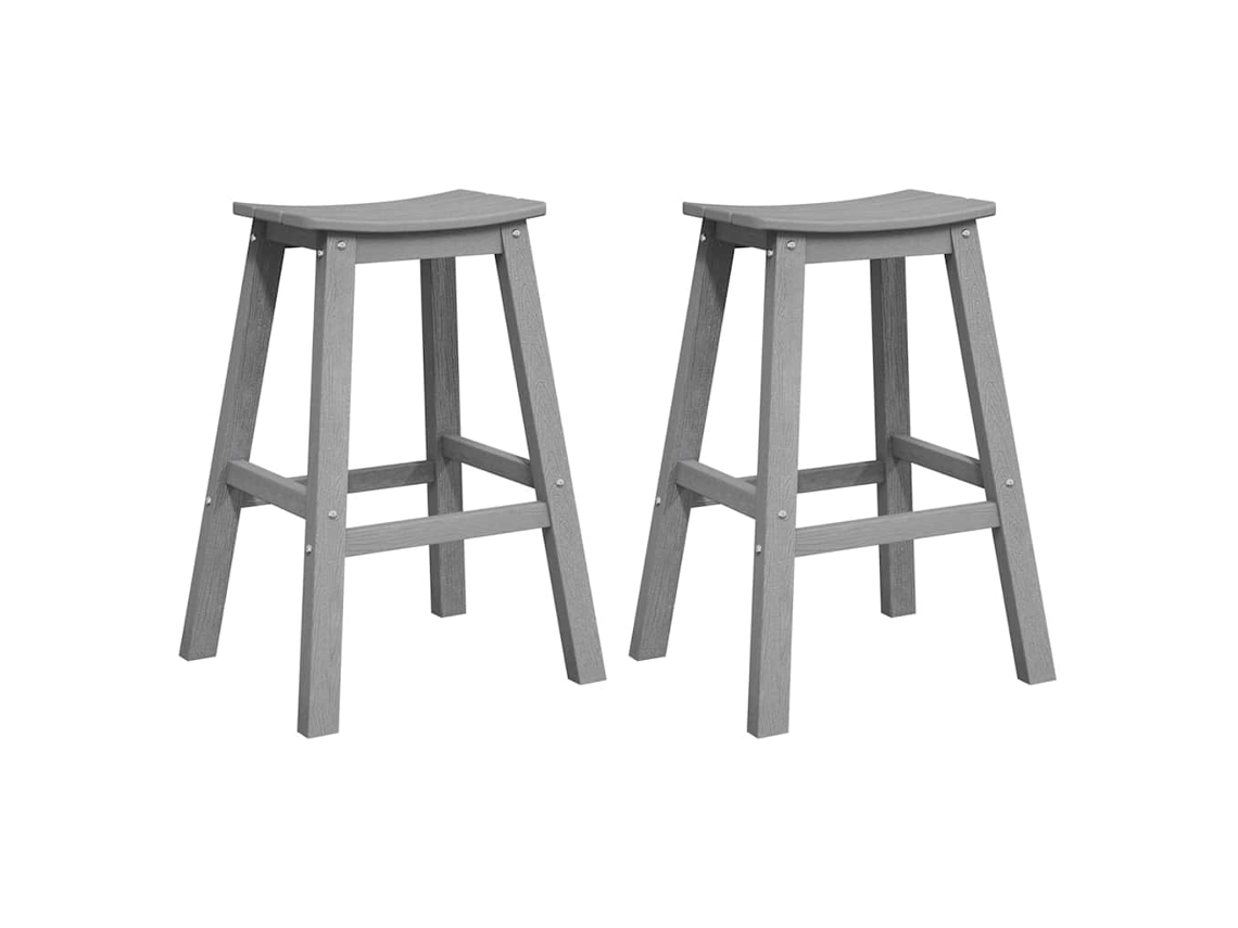 Maison Exclusive - Banco De Bar 2 Unid. Cinzento-claro 52 X 43 X 73,5 Cm Hdpe