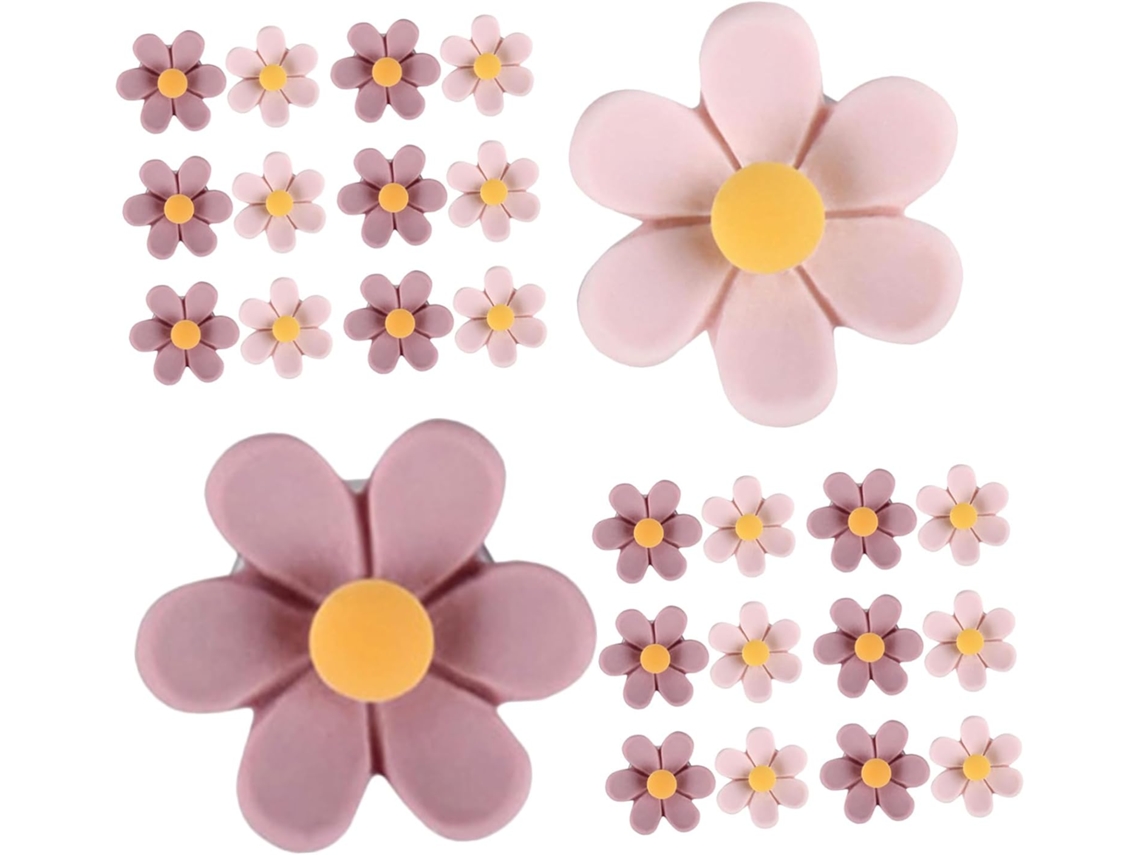 Tachinhas Para Pôsteres E Quadros, 50 Unidades De Metal, Estampa Floral Rosa, Ideais Para Mapas, Organização De