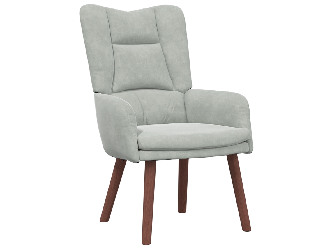 Conjunto 1 Poltrona Moderna Vidaxl Cinzento-claro Veludo (63 X 67 X 94 Cm)