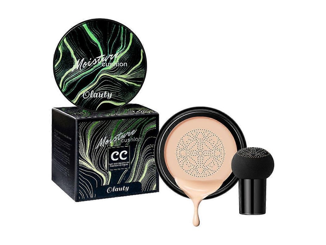 Maquiagem Base Bb CC Cream Hidratante com Puff Cabeça de Cogumelo Corretivo de Longa Duración
