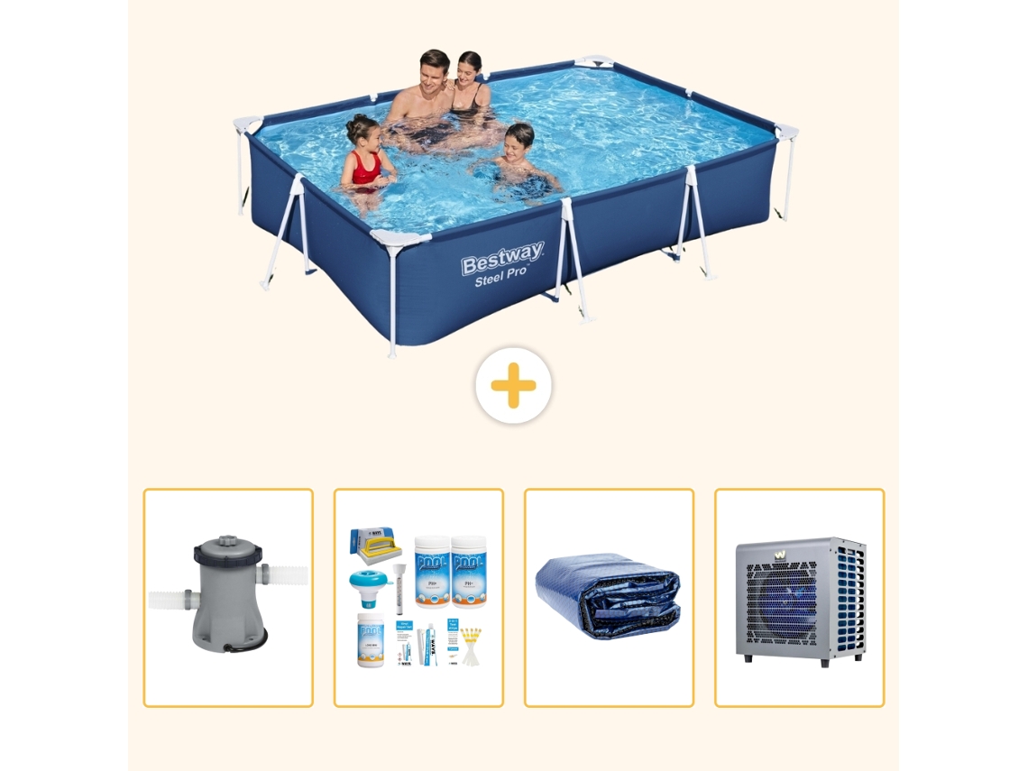 Bestway Piscina Bestway Steel Pro Retangular - 300x201x66 Cm - 5-peças S302