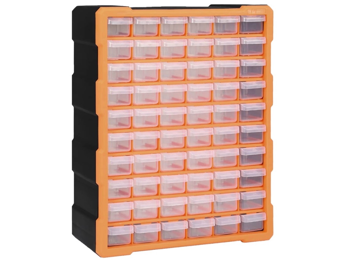 Organizador Multi Gavetas Vidaxl Laranja Polipropileno (38x16x47,5cm)