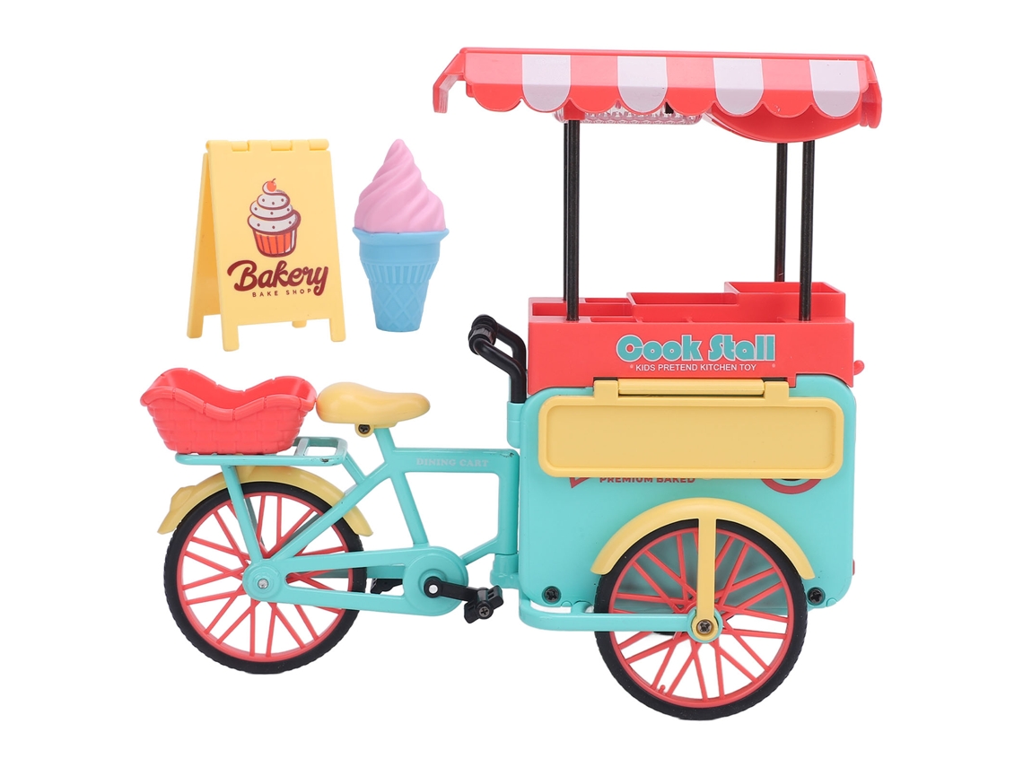 Conjunto De Triciclo De Comida 1:10 Escala Com Acessórios Brinquedo Educativo Para Crianças
