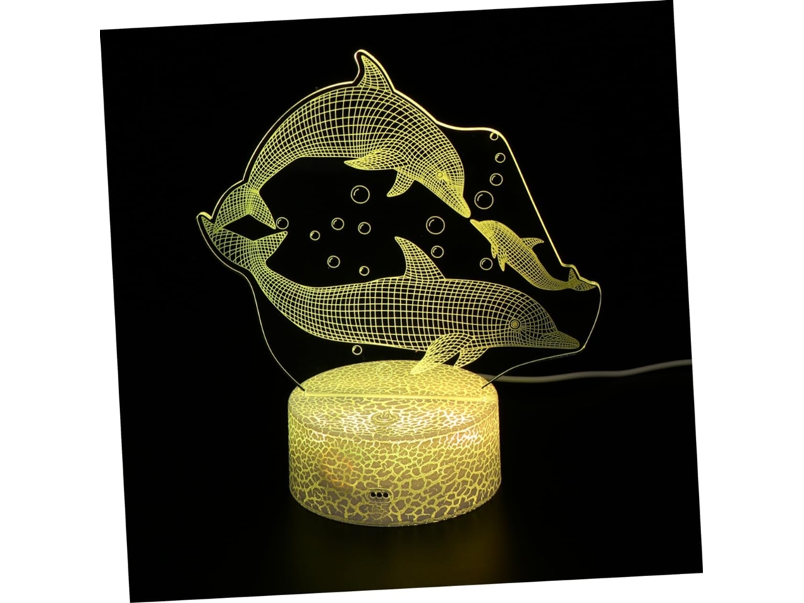 Luminária Noturna Led Wooneky Em Formato De Golfinho, Feita Acrílico E