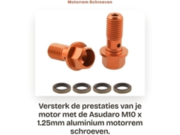 Set De Remschroeven Aluminium - M10 X 1,25 Mm - Inclusief 4 Afdichtingen - Lengte 32 Mm - Gewicht 30 G - Schroeven Voor Motorfietsen