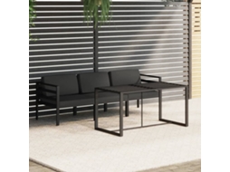 4 Pcs Conjunto Lounge Jardim Com Almofadões Alumínio Antracite Dkd Home Decor