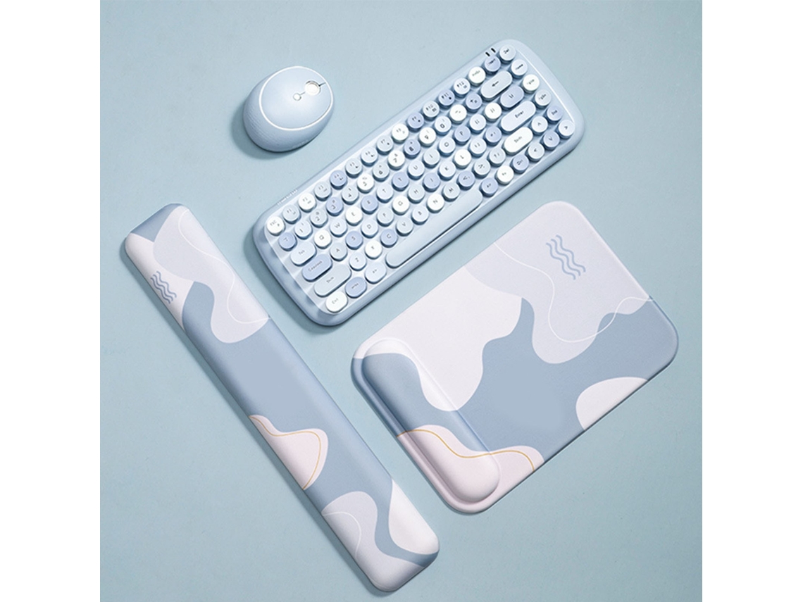 Lurelia Descanso De Pulso Ergonómico Para Teclado E Rato Azul Espuma Confortável